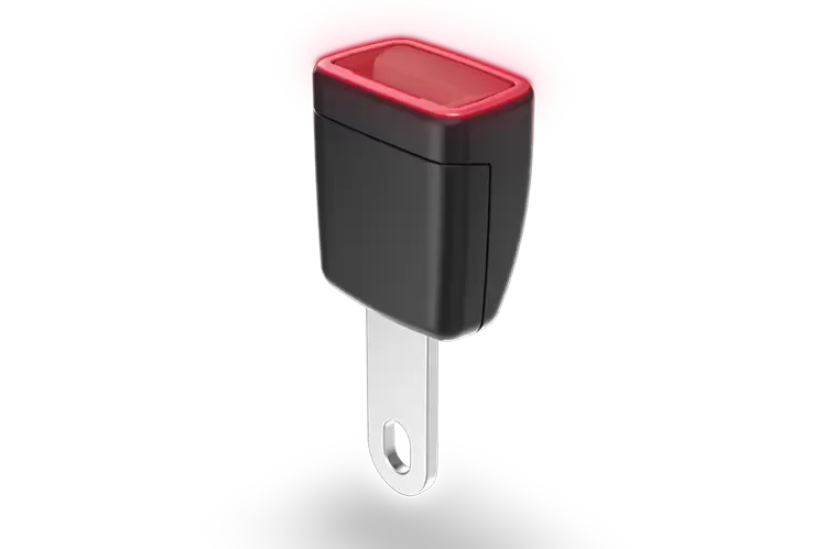 Car key fob with red and black colors