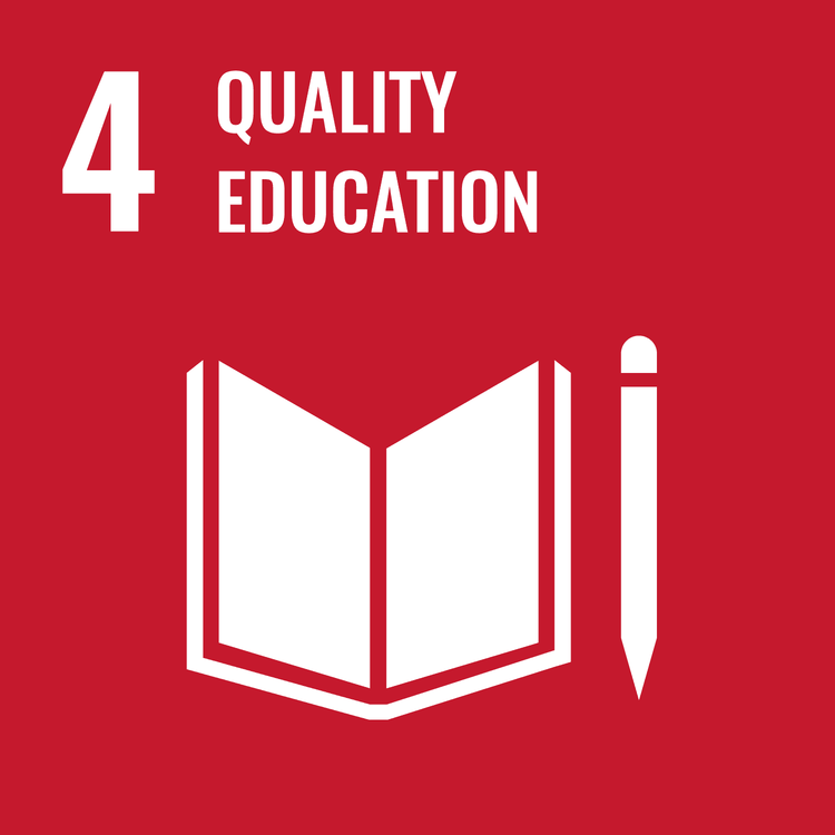 Quality education icon with book and pencil