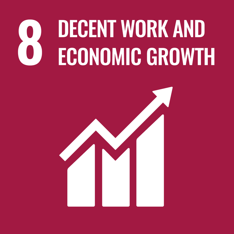 Graph showing decent work and economic growth