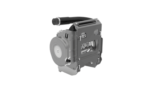 Vehicle safety system component with handle and mechanical parts
