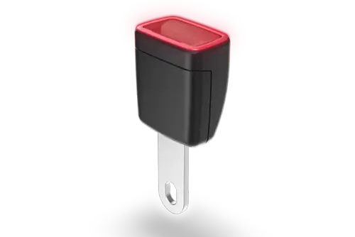 Car key fob with red and black colors
